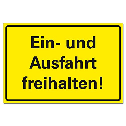Ein und Ausfahrt freihalten Hinweisschild Parkverbot Hartschaum 30 x 20 cm von BUEWA Schilder