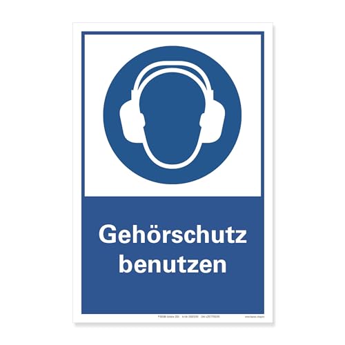 Gebotsschild Gehörschutz Schild 20x30cm von BUEWA Schilder