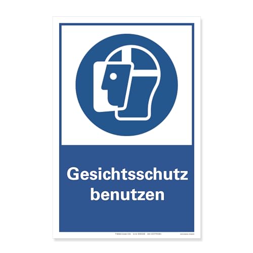 Gesichtsschutz benutzen Gebotsschild Schild Hinweis Hartschaum 20x30cm Gesichtsschutz benutzen Gebotsschild Schild Hinweis Hartschaum 20x30cm von BUEWA Schilder