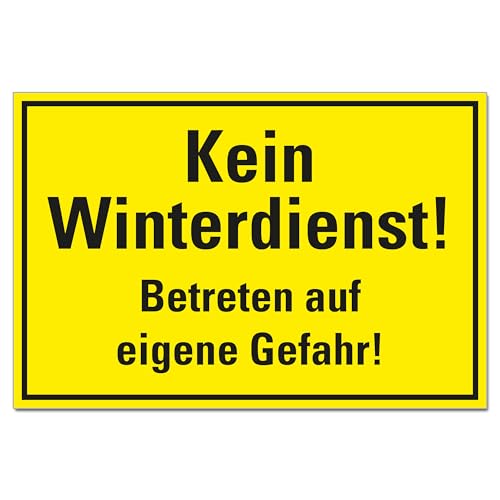 Kein Winterdienst Schild Hinweisschild PVC 300 x 200 x 3 mm Vorgebohrt B1-Zertifiziert von BUEWA Schilder