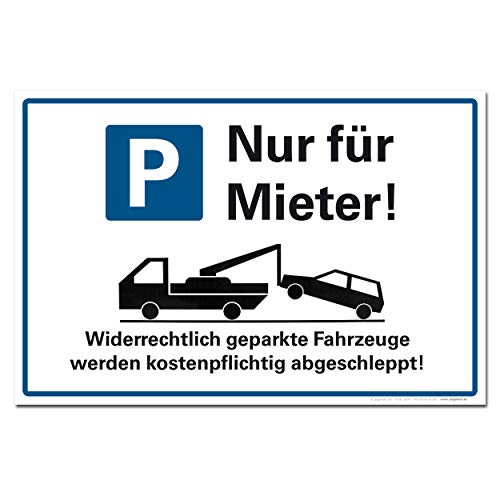 Nur für Mieter Parkplatz Halteverbot Hinweisschild PVC 300 x 200 x 3 mm Vorgebohrt B1-Zertifiziert Nur für Mieter Parkplatz Halteverbot Hinweisschild PVC 300 x 200 x 3 mm Vorgebohrt B1-Zertifiziert von BUEWA Schilder