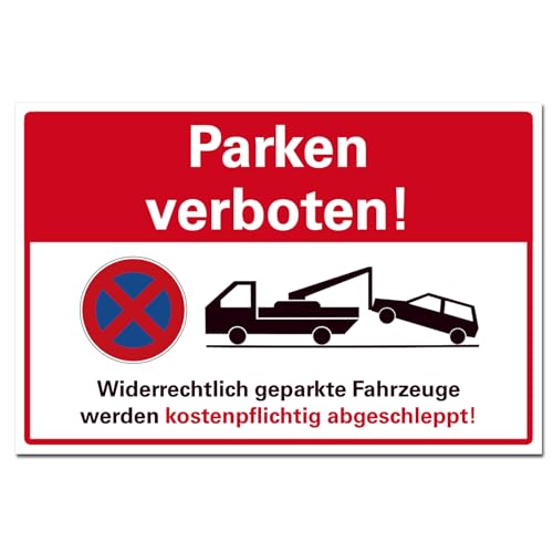 Parken verboten Schild Parkverbot Hinweisschild, Hartschaum, 30x20 cm von BUEWA Schilder