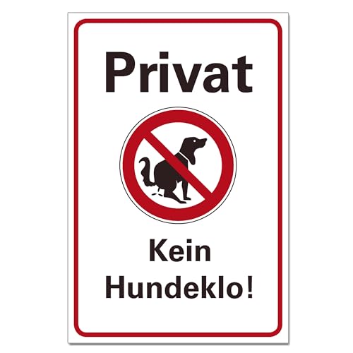 Privat Kein Hundeklo Hinweisschild PVC 300 x 200 x 3 mm Vorgebohrt B1-Zertifiziert von BUEWA Schilder