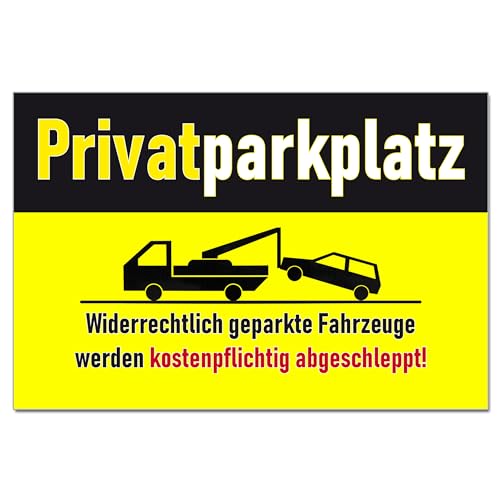Privat Parkplatz Halteverbot Hinweisschild PVC 300 x 200 x 3 mm Vorgebohrt B1-Zertifiziert von BUEWA Schilder
