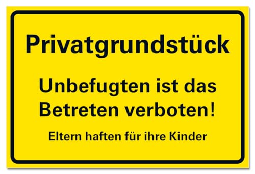 Privatgrundstück Betreten verboten Schild Hinweisschild PVC 300 x 200 x 3 mm Vorgebohrt B1-Zertifiziert von BUEWA Schilder