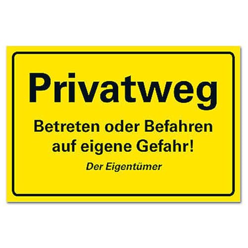 Privatweg Schild Hinweisschild PVC 300 x 200 x 3 mm Vorgebohrt B1-Zertifiziert von BUEWA Schilder