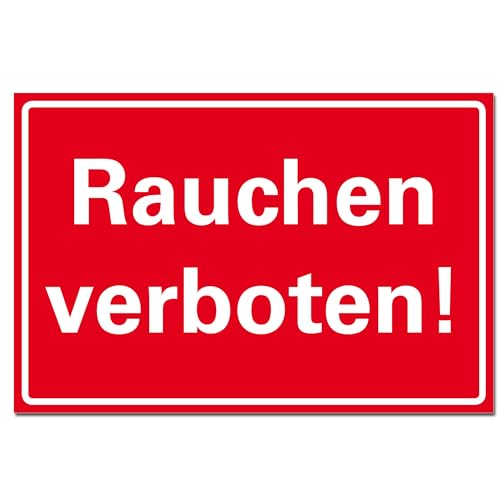 Rauchen verboten Rauchverbot verboten Schild Hinweisschild PVC 300 x 200 x 3 mm Vorgebohrt B1-Zertifiziert von BUEWA Schilder