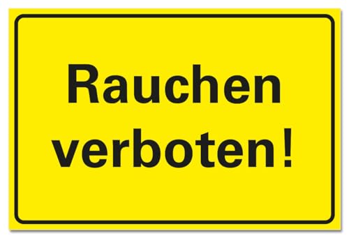 Rauchen verboten Schild Hinweis Warnung PVC 300 x 200 x 3 mm Vorgebohrt B1-Zertifiziert von BUEWA Schilder