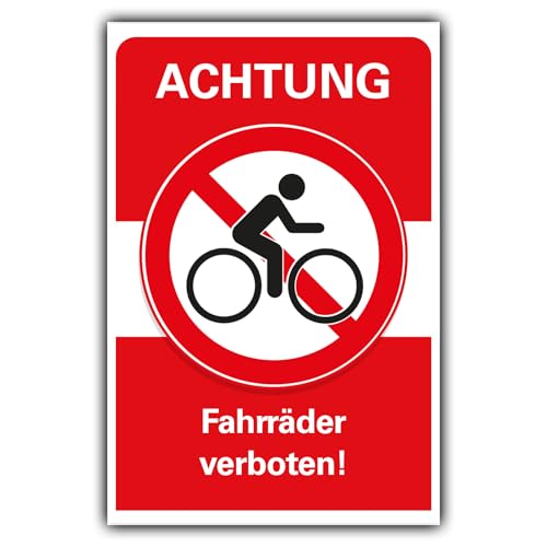 Verbotsschild Fahrräder verboten Verbot Hinweisschild Hartschaum 30x20 cm von BUEWA Schilder