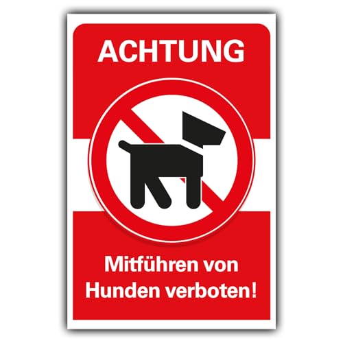 Verbotsschild Hunde verboten Verbot Hinweisschild Hartschaum 30x20 cm von BUEWA Schilder