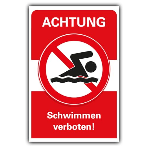 Verbotsschild Schwimmen verboten Verbot Hinweisschild Hartschaum 30x20 cm von BUEWA Schilder
