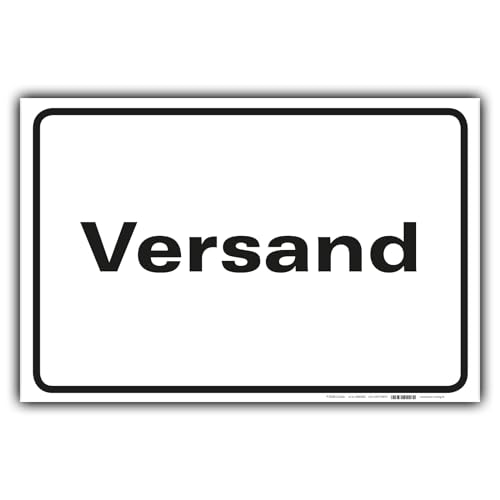 Versand Schild Hinweisschild Orientierung PVC 300 x 200 x 3 mm Vorgebohrt B1-Zertifiziert von BUEWA Schilder