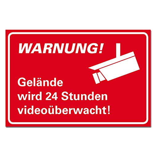 Videoüberwachung Warnung Gebäudesicherheit Schut Hinweisschild Hartschaum 30x20 cm von BUEWA Schilder