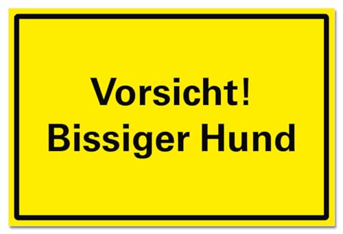 Vorsicht bissiger Hund Hinweisschild Abschreckung Info Schild Hund Hartschaum 30x20 cm von BUEWA Schilder