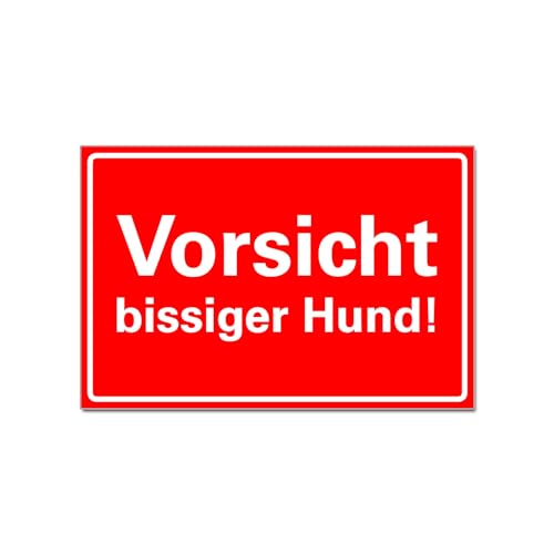 Vorsicht bissiger Hund Schild Hinweisschild Warnung Hartschaum 30x20 cm von BUEWA Schilder