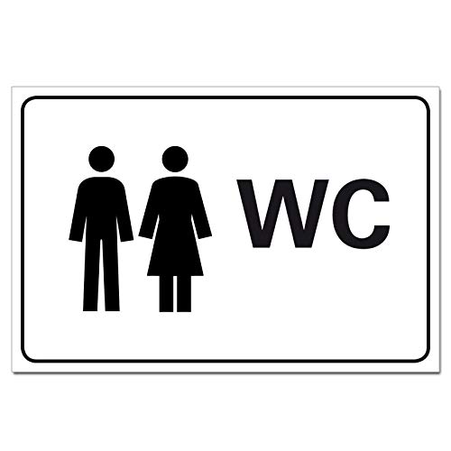 WC Toiletten Schild Hinweis Orientierung PVC 200 x 300 x 3 mm von BUEWA Schilder