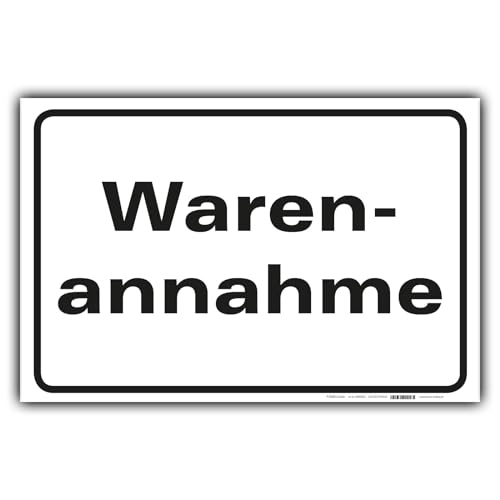 Warenannahme Schild Hinweisschild Orientierung PVC 300 x 200 x 3 mm Vorgebohrt B1-Zertifiziert von BUEWA Schilder