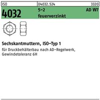 Sechskantmutter iso 4032 m 10 5-2 ad W7 feuerverzinkt von BUFAB