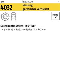 Bufab - Sechskantmutter iso 4032 m 5 x 0,8 Messing galvanisch vernickelt 1000 Stk Bufab - Sechskantmutter iso 4032 m 5 x 0,8 Messing galvanisch vernickelt 1000 Stk von BUFAB