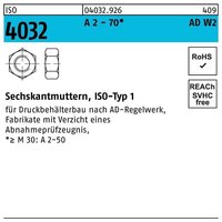 Sechskantmutter ISO 4032 M 14 A 2 - 70 AD-W2 von BUFAB