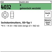 Sechskantmutter iso 4032 m 8 8 galvanisch verzinkt Sechskantmutter iso 4032 m 8 8 galvanisch verzinkt von BUFAB