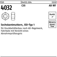Sechskantmutter iso 4032 m 12 x 1,75 C35 blank 100 Stk von BUFAB
