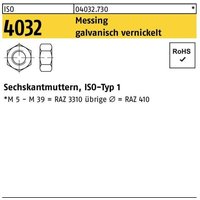 Sechskantmutter iso 4032 m 3,5 x 0,6 Messing galvanisch vernickelt 1000 Stk von BUFAB