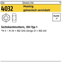 Sechskantmutter iso 4032 m 3 Messing galvanisch vernickelt von BUFAB