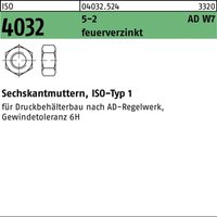 Sechskantmutter iso 4032 m 33 x 3,5 Stahl feuerverzinkt nach ad W7 geeignet für Druckbehälterbau Gewindetoleranz 6H 25 Stk Sechskantmutter iso 4032 m 33 x 3,5 Stahl feuerverzinkt nach ad W7 geeignet für Druckbehälterbau Gewindetoleranz 6H 25 Stk von BUFAB