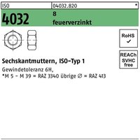 Bufab - Sechskantmutter iso 4032 m 52 8 feuerverzinkt von BUFAB