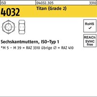 Sechskantmutter iso 4032 m 8 Titan (Grade 2) von BUFAB