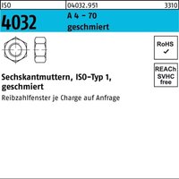 Sechskantmutter iso 4032 m 8 a 4 - 70 geschmiert Sechskantmutter iso 4032 m 8 a 4 - 70 geschmiert von BUFAB