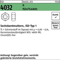 Sechskantmutter iso 4032 m 8 8 zinklamellenbes. Gleitm. flZnnc 480h-L von BUFAB