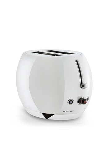 BUGATTI Romeo, Multifunktions-Design-Toaster aus Edelstahl, 7 Bräunungsstufen, 4 Funktionen, ohne Zange, 870-1035 W, Weiß von BUGATTI