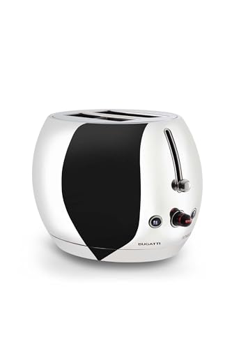 BUGATTI Romeo, Multifunktions-Design-Toaster aus Edelstahl, 7 Röststufen, 4 Funktionen, ohne Zange, 870-1035 W, Edelstahlfarbe von BUGATTI