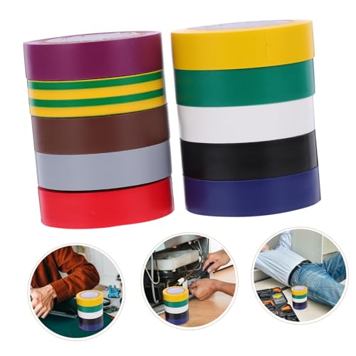 BUGUUYO 10 Rollen Isolierband PVC Elektrisch Klebeband Hochtemperaturbeständig Kabelisolierung Auto Elektro Wickelband BUGUUYO 10 Rollen Isolierband PVC Elektrisch Klebeband Hochtemperaturbeständig Kabelisolierung Auto Elektro Wickelband von BUGUUYO