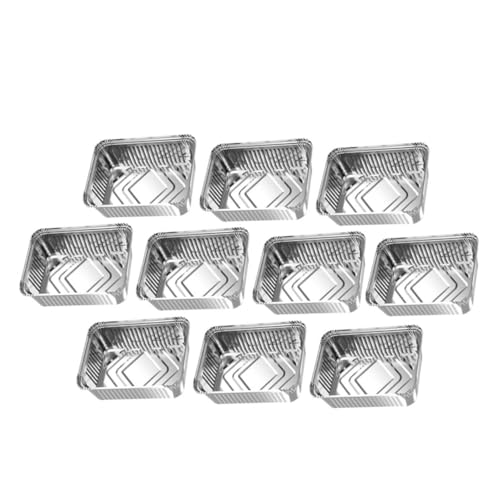 BUGUUYO 10 Stück Teiliges Antihaft Alufolie Backformen für Airfryer und Grill Vielseitige Lebensmittelbehälter aus Aluminiumfolie Hitzebeständig und Wiederverwendbar für Camping Bbq und von BUGUUYO