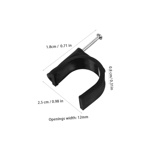 BUGUUYO 100 Stück Halbschellen Rohrschellen mit Stahl nagel Kunststoff Rundrohr klammern Robuste Kabelhalter zur Festen Befestigung von Kabeln und Leitungen Schwarz von BUGUUYO