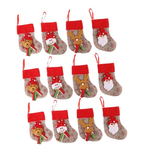 BUGUUYO 12St Weihnachtsbesteckhalter strümpfe Socken Geschenk Dekor Strumpf hängende Weihnachtsverzierung Weihnachten schmücken Geschenk socken ältere von BUGUUYO