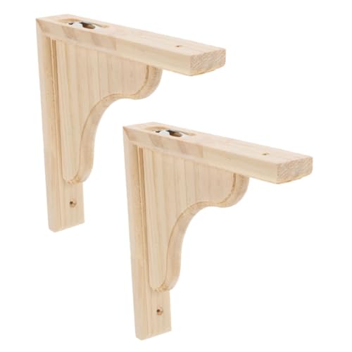 BUGUUYO 2 STÜCK Holzregalhalterungen Dreieckige Unbehandelte Holz wandstützen Zum Selbstgestalten Stabiler Holzhalter Für Küchenarbeitsplatten Und Schlafzimmer Vielseitig Nutzbar von BUGUUYO
