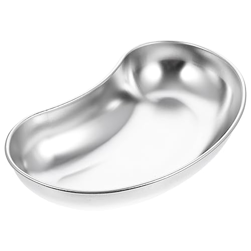 BUGUUYO 2 Stk Tablett Aus Edelstahl Nierenförmige Schale Verschmutzte Verbandschale Rostfreies Tablett Tabletts Für Klinische Instrumente Serviertablett Spender Rostfreier Stahl Silver von BUGUUYO