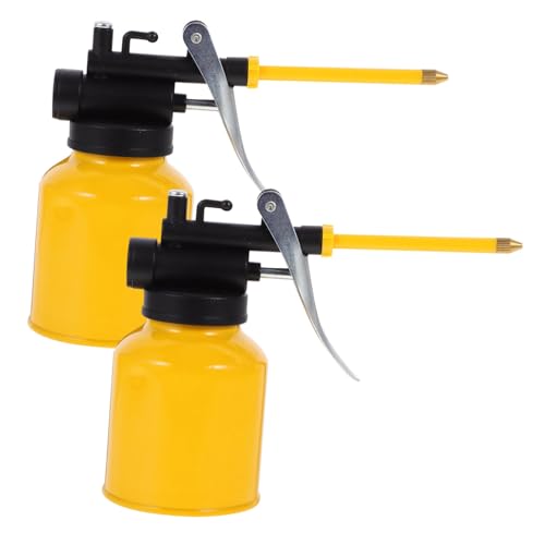 BUGUUYO 2 Stk. Aluminiumlegierung Ölkanne Hochdruck Öler mit Doppelgewinde Dicht Schließend Verschleißfest Tragbar für Industrie Heimgebrauch Gelb von BUGUUYO