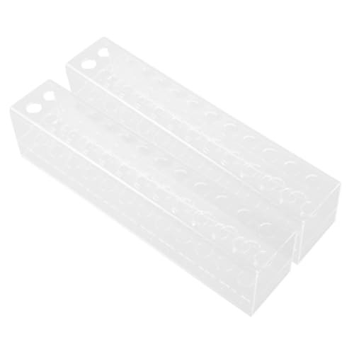 BUGUUYO 2 Stück Acryl Stiftehalter mit Fächern Klarer Kosmetik Pinsel Organizer Stabiler Eyebrow Pen Ständer Vielseitiger Schreibtisch Aufbewahrungsständer für Büro Schule Zuhause von BUGUUYO