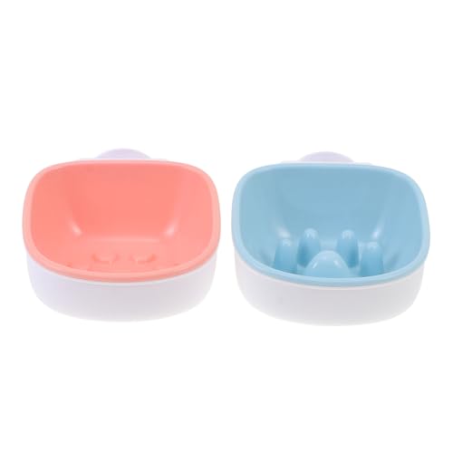 BUGUUYO 2 Stück Anti- -Haustiernapf rostfrei erzogen Schüssel Slow Feeder Hundenapf Cage Pet Bowl hängend Hund Slow Feeder Bowl Hundenapf mit Ständer Käfigschalenhund Hundenäpfe pp Harz von BUGUUYO