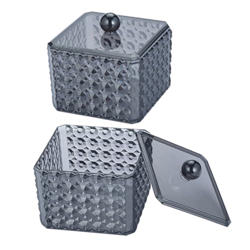 BUGUUYO 2 Stück Aufbewahrungsbox Für Wattestäbchen Wattestäbchenetui Runder Behälter Aus Baumwolle Wattepadhalter Für Unterwegs Halter Für Wattestäbchen Baumwollpadsspender von BUGUUYO