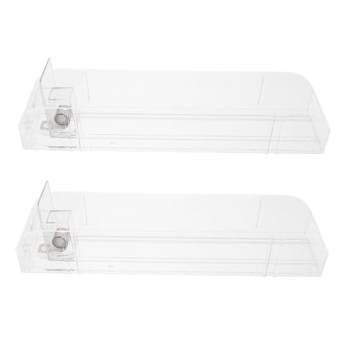 BUGUUYO 2 Stück Automatischer Transparenter Displayständer mit Auto Push Funktion Platzsparend für Supermarkt und Einzelhandel Effiziente Lagerung Ansprechende Präsentation von BUGUUYO