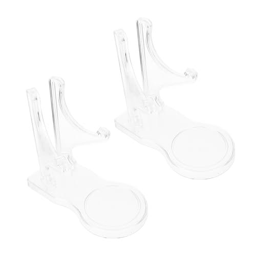 BUGUUYO 2 Stück Becherhalter Transparent Stabiles Saucer Display Stand für Kaffee Weingläser Platzsparender Tassenhalter für Küche und Wohnzimmer Eleganter Kunststoff Ständer von BUGUUYO