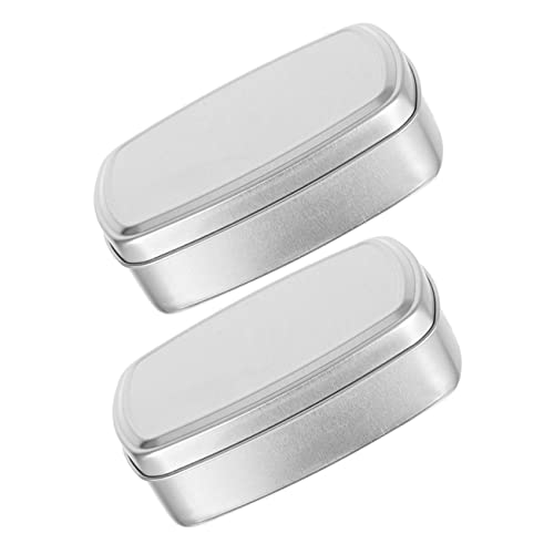 BUGUUYO 2er-Pack Seifenbehälter Aus Aluminium Reiseseifenbox Mit Deckel Rechteckige Aufbewahrungsbox Für Seife von BUGUUYO