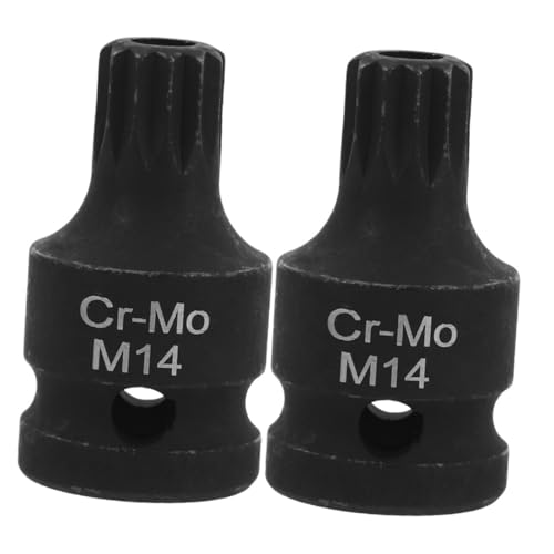 BUGUUYO 2 Stück Bremsspaltpumpe Demontage Spline-bit-stecknuss Spline-buchse Treibersteckdose Stecknüsse Mit Vierkantantrieb Schlagschrauber-steckdose Sockeladapter Stahl Schwarz von BUGUUYO