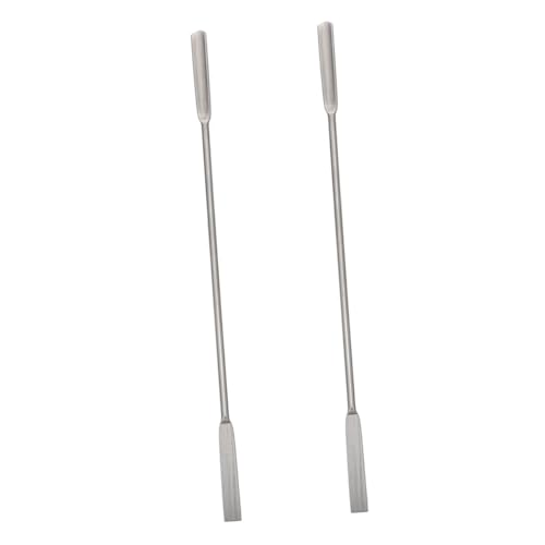 BUGUUYO 2 Stück Doppelseitiger Labor mikrospatel aus Edelstahl U förmiger Probenlöffel mit Flacher Schaufel Korrosionsbeständig für Chemische und Biologische Probenahme von BUGUUYO